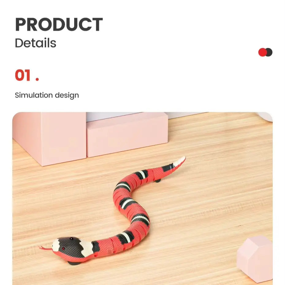 USB Rechargeable Interactive Realistic Smart Sensing Snake Cat Toy - Obstacle-Evading, No Remote Control, Halloween Prank Prop, Great Gift for Indoor Cats & Dogs, Pink make it sound engaging to customers