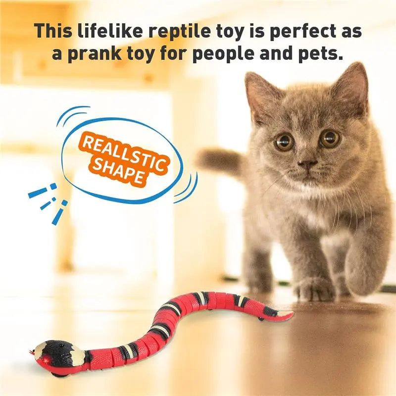 USB Rechargeable Interactive Realistic Smart Sensing Snake Cat Toy - Obstacle-Evading, No Remote Control, Halloween Prank Prop, Great Gift for Indoor Cats & Dogs, Pink make it sound engaging to customers