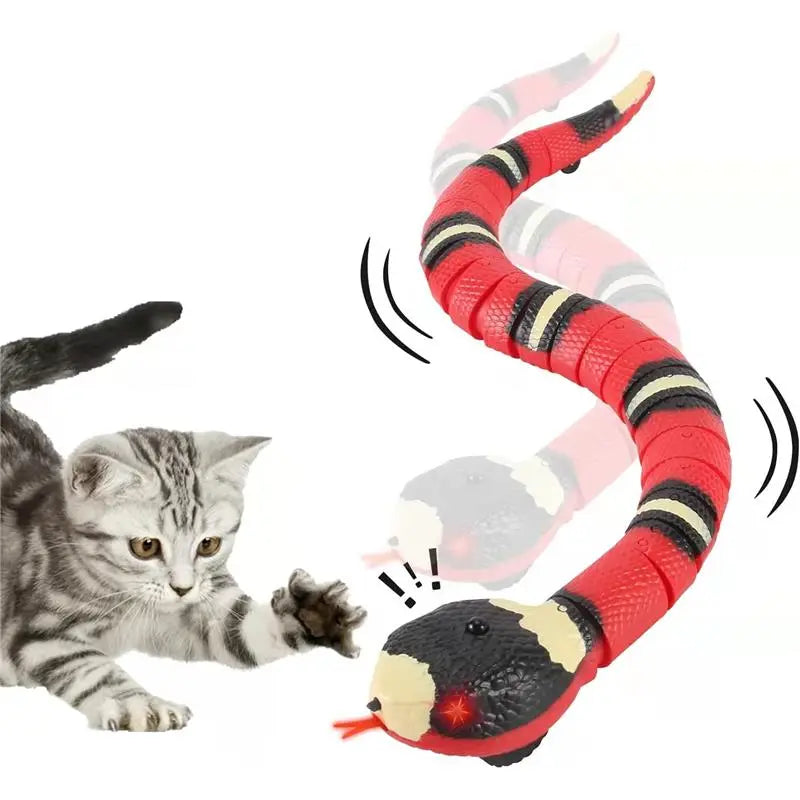 USB Rechargeable Interactive Realistic Smart Sensing Snake Cat Toy - Obstacle-Evading, No Remote Control, Halloween Prank Prop, Great Gift for Indoor Cats & Dogs, Pink make it sound engaging to customers