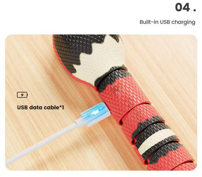 USB Rechargeable Interactive Realistic Smart Sensing Snake Cat Toy - Obstacle-Evading, No Remote Control, Halloween Prank Prop, Great Gift for Indoor Cats & Dogs, Pink make it sound engaging to customers